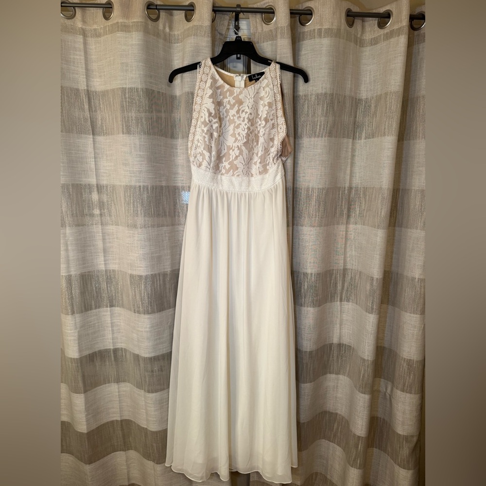 Lace Bodice Ivory Maxi Dress